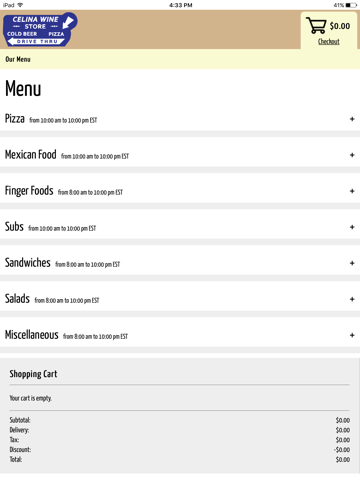 Celina Wine Store App - náhled