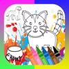 dog cats and pet - animal face coloring book pages