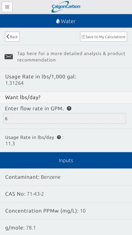 Calgon Carbon Usage Rate Estimator (CCURE)