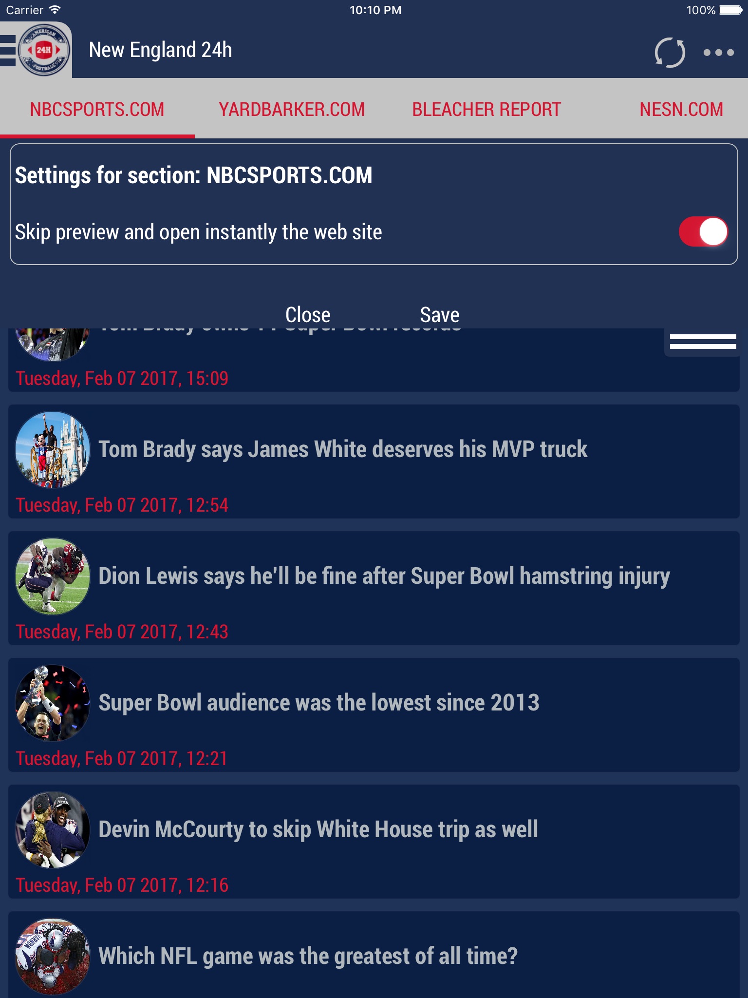 24h News for New England Patriots screenshot 2