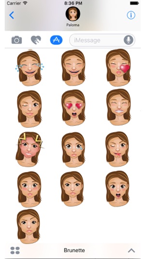 Brunette Emoji Set GeeMoji(圖1)-速報App