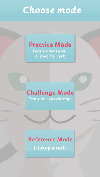 Screenshot #1 pour CatsAndVerbs - French verbs!