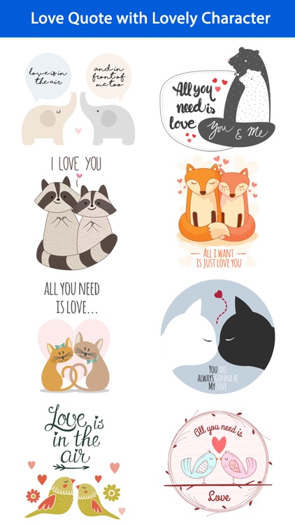Love Quotes with Lovely & Romantic Animal Couple