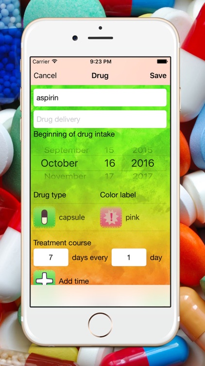 Pill in Time - reminder & drug taken schedule