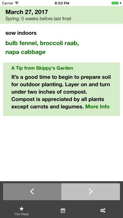 Skippy's Vegetable Calendar
