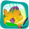 Book Colouring For Cartoon Fish Version