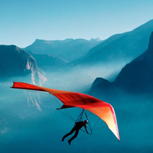 A Man Flying Freely With Hang Gliding icon