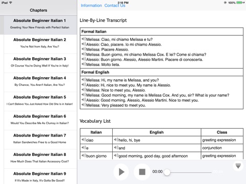 Upper Beginner Italian for iPad screenshot 2