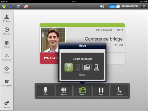 Скриншот из OpenScape Mobile