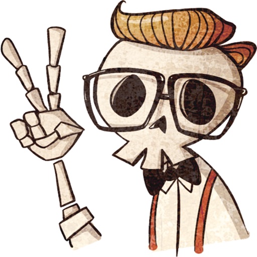 Hipster Skull stickers by Mike Koubou icon