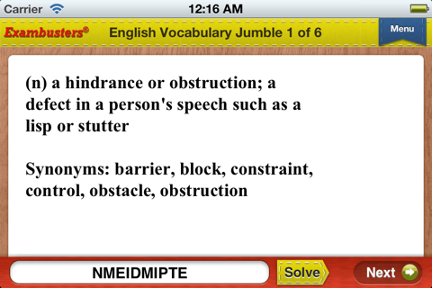 GED Verbal Prep Vocabulary Flashcards Exambusters screenshot 2