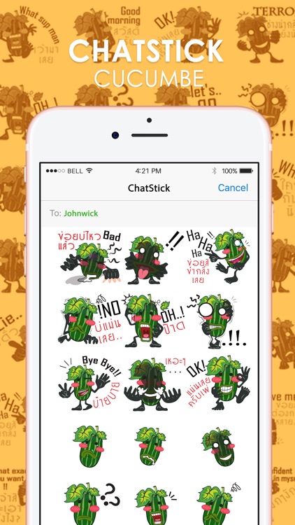 Cucumbe Cartoon Thai/Eng  Stickers By ChatStick