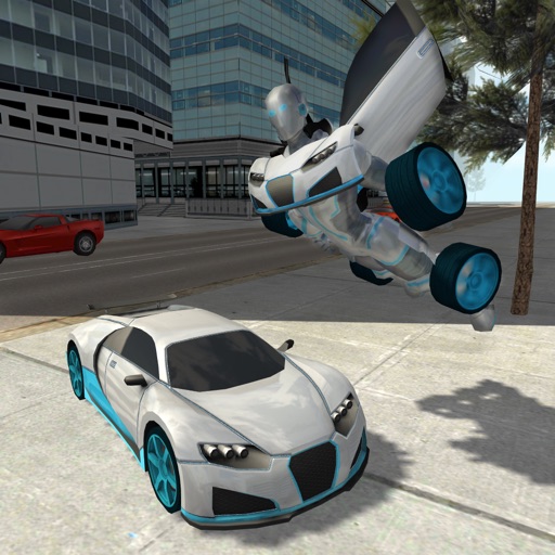 Flying Car Driving Simulator Free: Extreme Muscle Car - Airplane