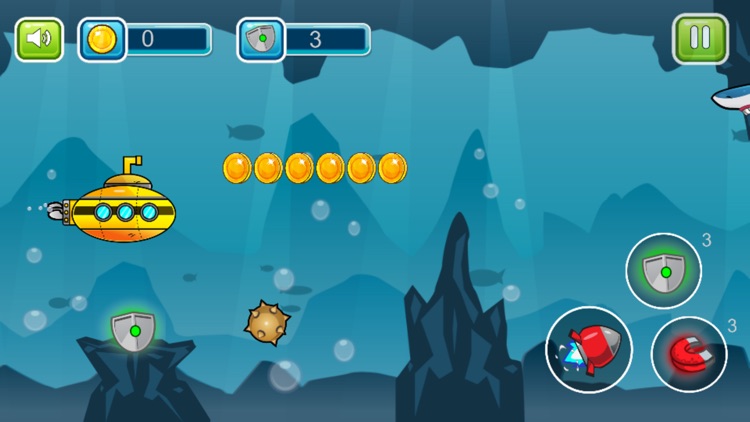 Submarine shooting shark in underwater adventure screenshot-3