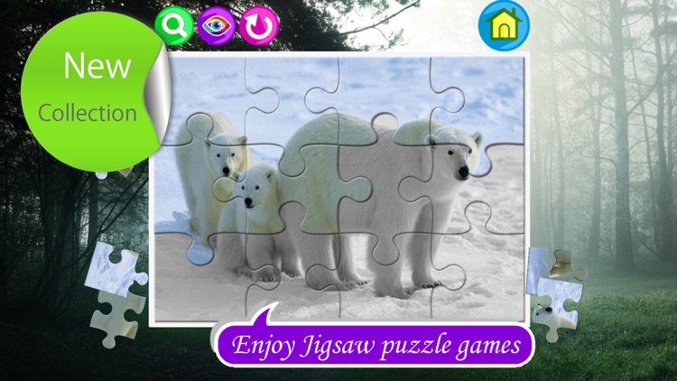 Animals in forest jigsaw puzzle games for kids