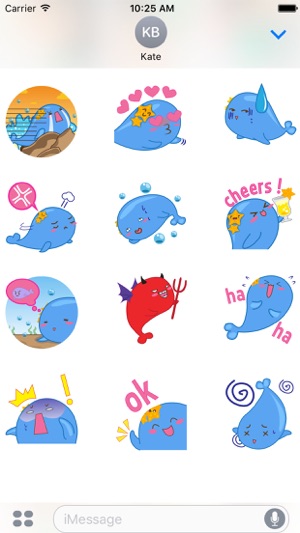 Wolee, the cute little whale for iMessag