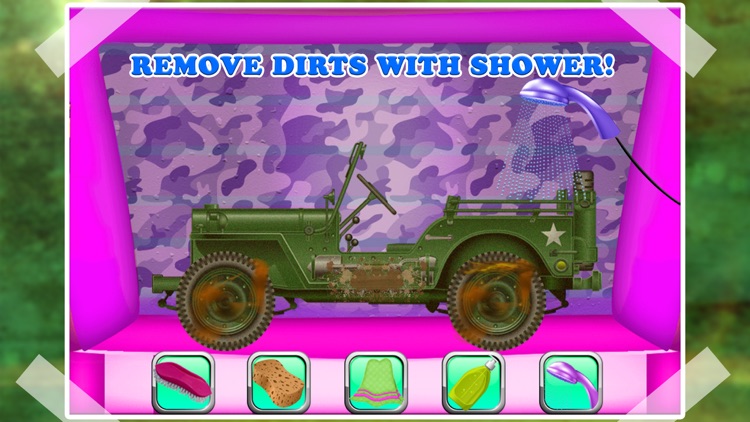 Kids Car Washing Game: Army Cars