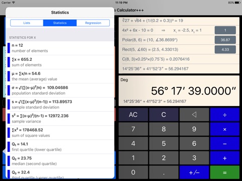 Statistics Calculator+++ screenshot 3