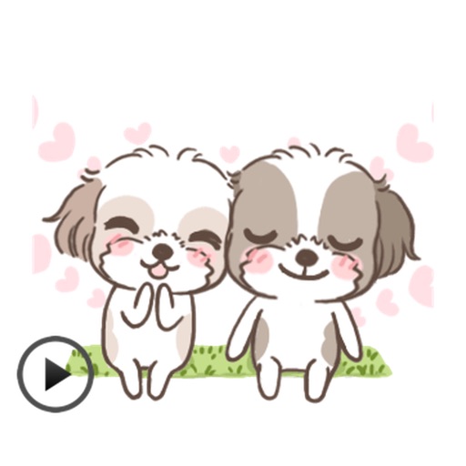 Animated Two Cute Dogs Stickers by Nguyen Hoang