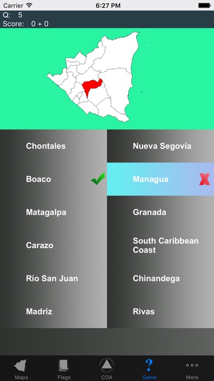 Nicaragua Department Maps and Capitals