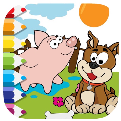 Coloring Book Games Pig And Dogs Version iOS App