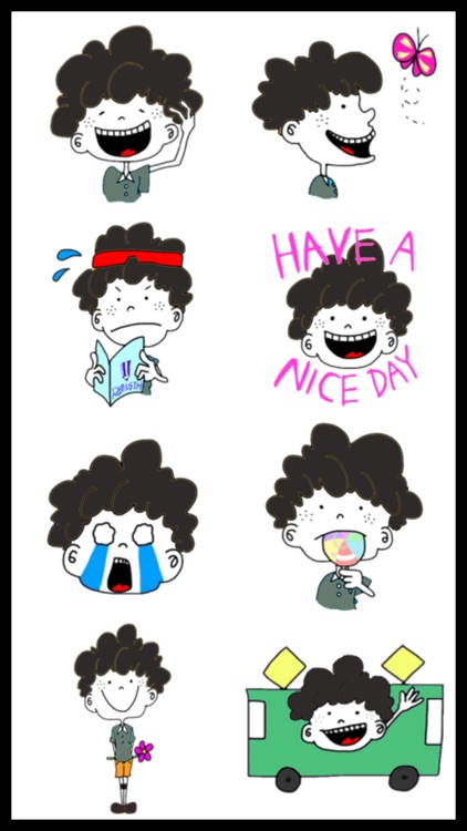 Curly Boy Stickers