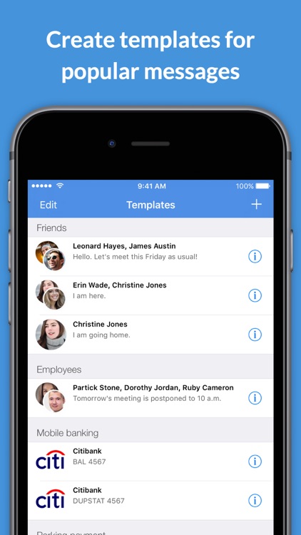 Templator: easily send group sms message templates screenshot-0