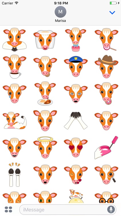 Orange White Cow Mascot Stickers screenshot-3