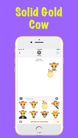 Solid Gold Cow Emoji Stickers(圖2)-速報App