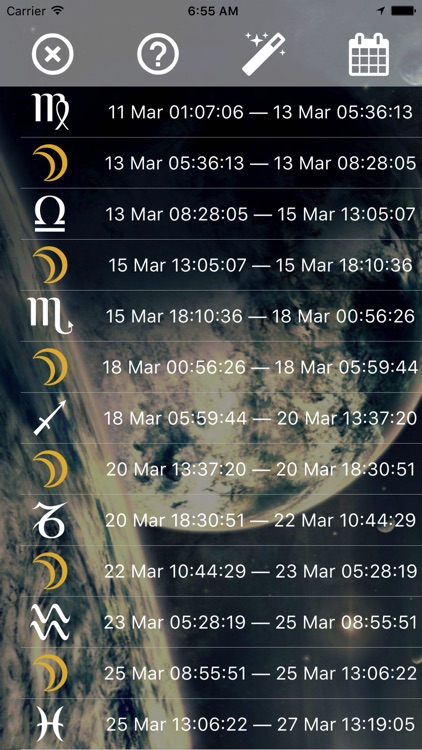 Lunar Calendar - Moon Phase