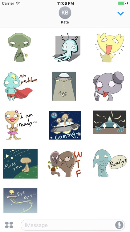 Cute Alien Family Stickers