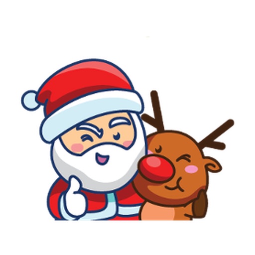 Animated Sticker Of Santa Claus And His Reindeer icon