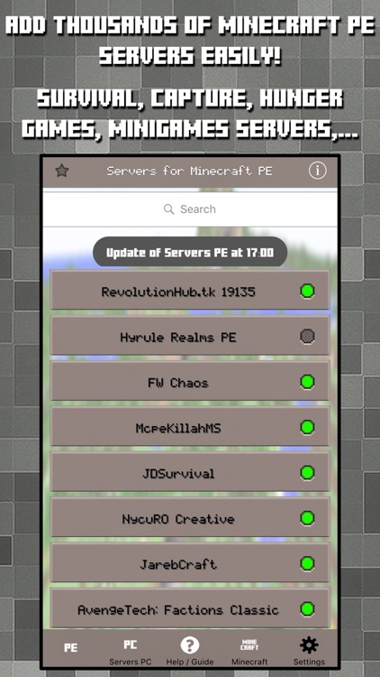 Multiplayer Servers for Minecraft PE & PC w Mods