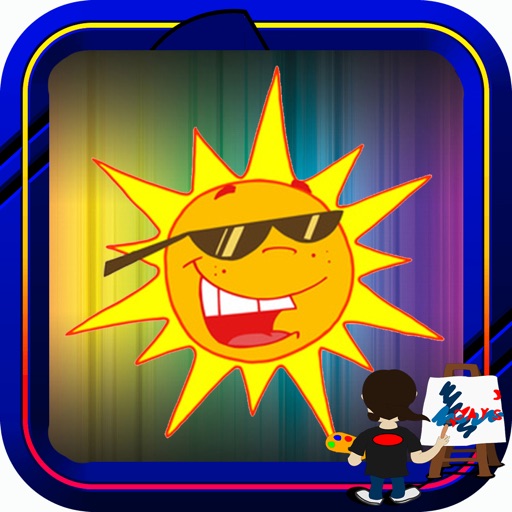 Book Colouring For Cartoon Sun Version iOS App