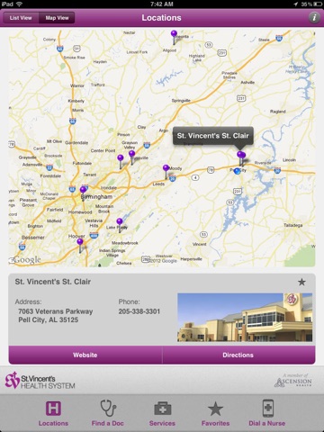 St. Vincent's Health System screenshot 3