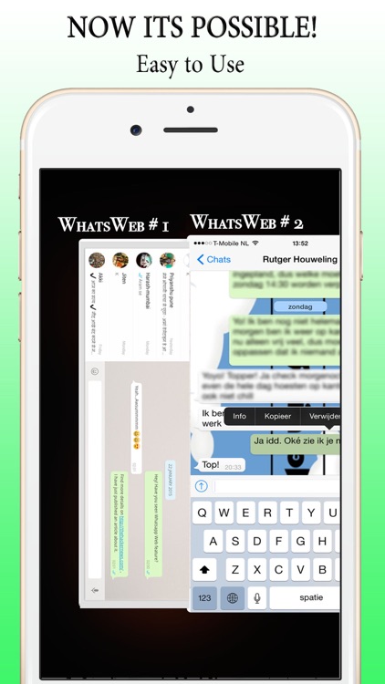 2 Accounts for WhatsWeb with Password Lock screenshot-4