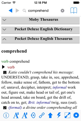 Pocket Deluxe English Dictionary And Thesaurus screenshot 2