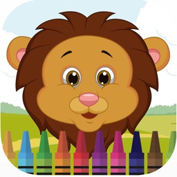 Zoo animal face coloring book for kids games