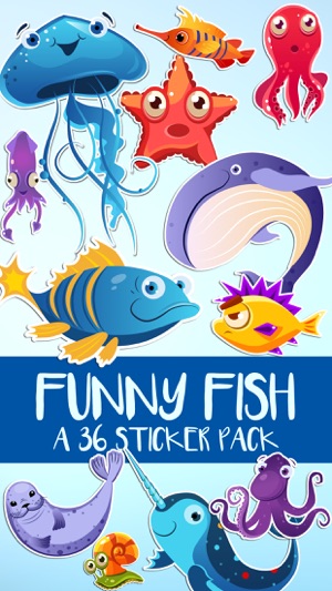 Funny Fish and Sea Life Sticker Pack