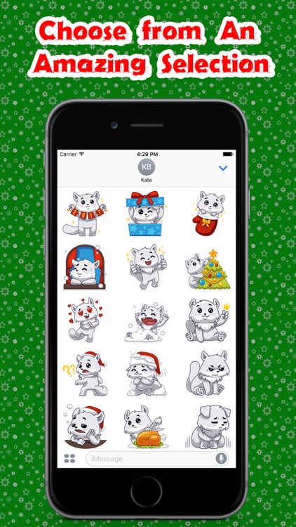 Christmas White Cat Stickers Pack for iMessage screenshot-1