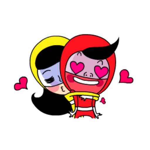 Super Couple Valentine Animated Stickers