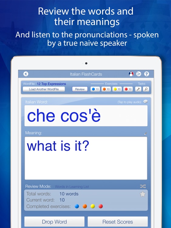 Learn Italian FlashCards for iPad