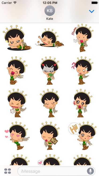 Ayu the indonesian princess for iMessage Sticker