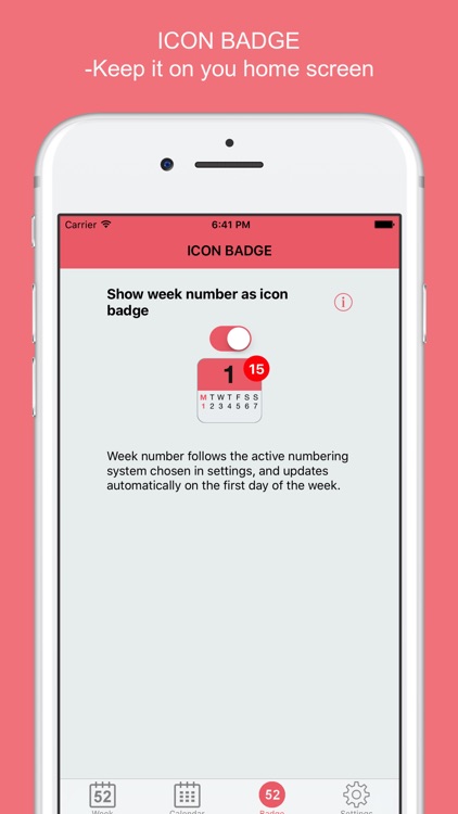 ISO+US week numbers with widget