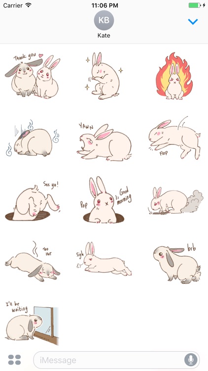 Couple Bunny English Sticker