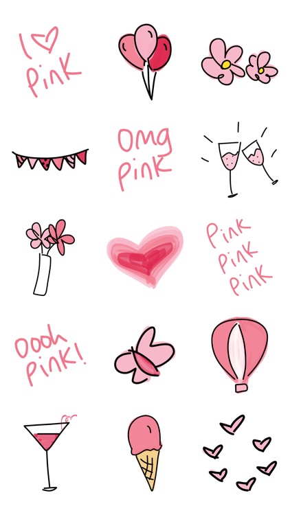 Pink sticker, cute love baby stickers for iMessage by Cameron Ewart