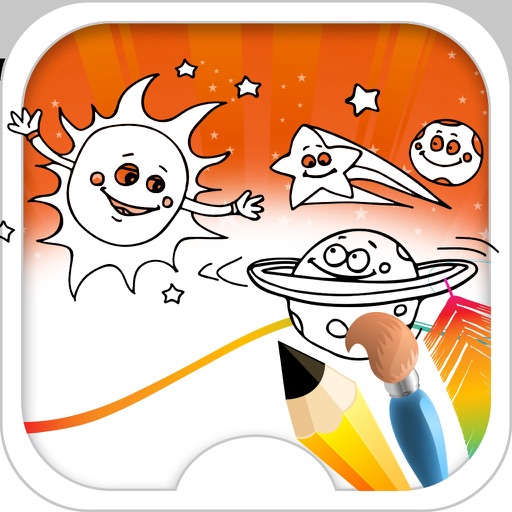 Funny Sky Coloring Book Icon