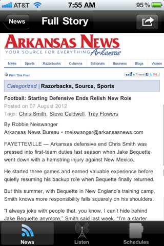 Arkansas Football - Radio, Schedule & News screenshot 2