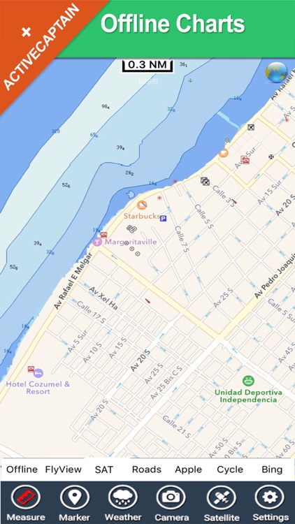 Cozumel Island charts GPS offline map Navigator