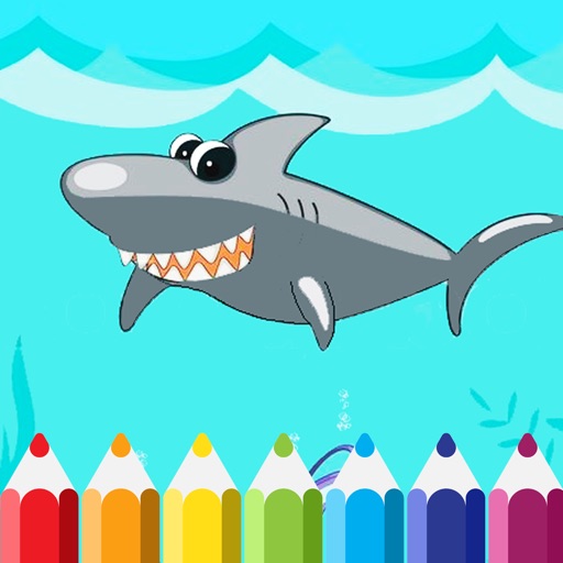 Coloring Sea Sharks Page Game Free Version Icon